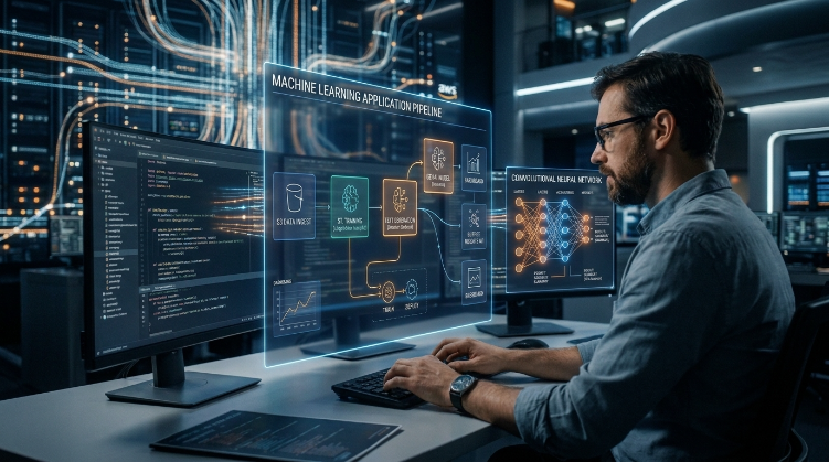 Amazon FREE Courses (100% No-FEE) AI, Machine Learning 4 A developer working on a machine learning code